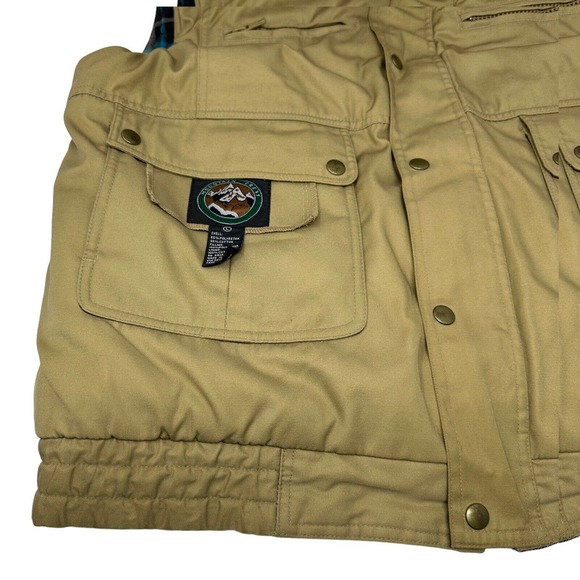 Vintage Mountain Crest Reversible Vest Brown Plaid Hunting Shooting‎ Large - Picture 4 of 10